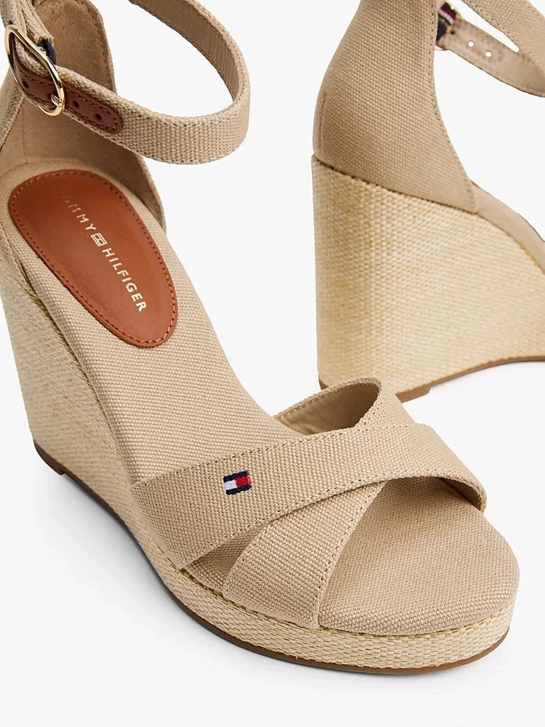 Tommy Hilfiger Kadın  Canvas Espadril Yüksek Kamalı Sandalet