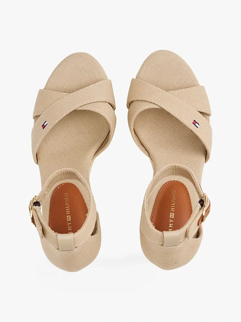 Tommy Hilfiger Kadın  Canvas Espadril Yüksek Kamalı Sandalet