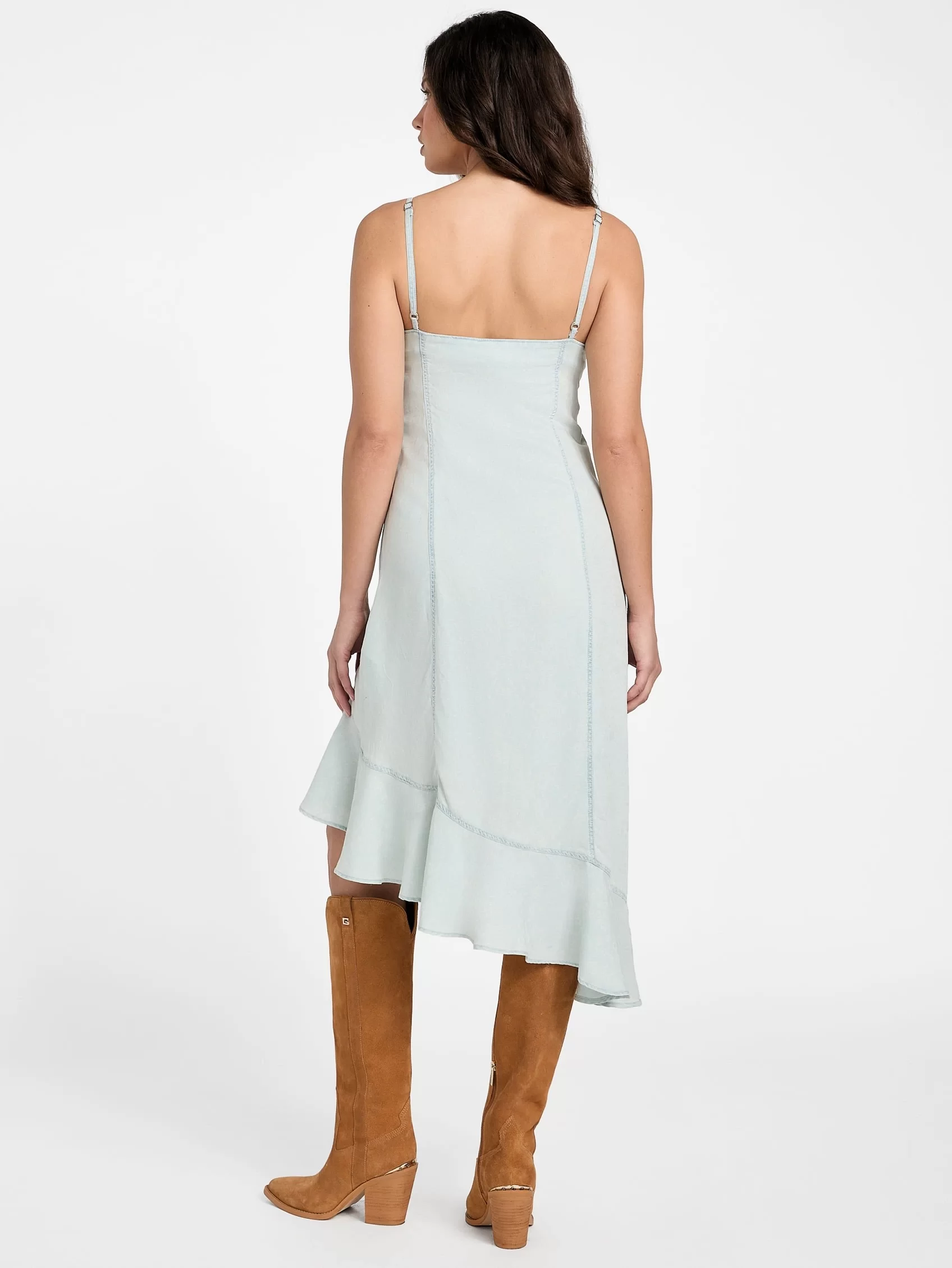 Guess FRANCISCA DRESS Kadın Mavi Elbise W5GK44D5N81-TCPA
