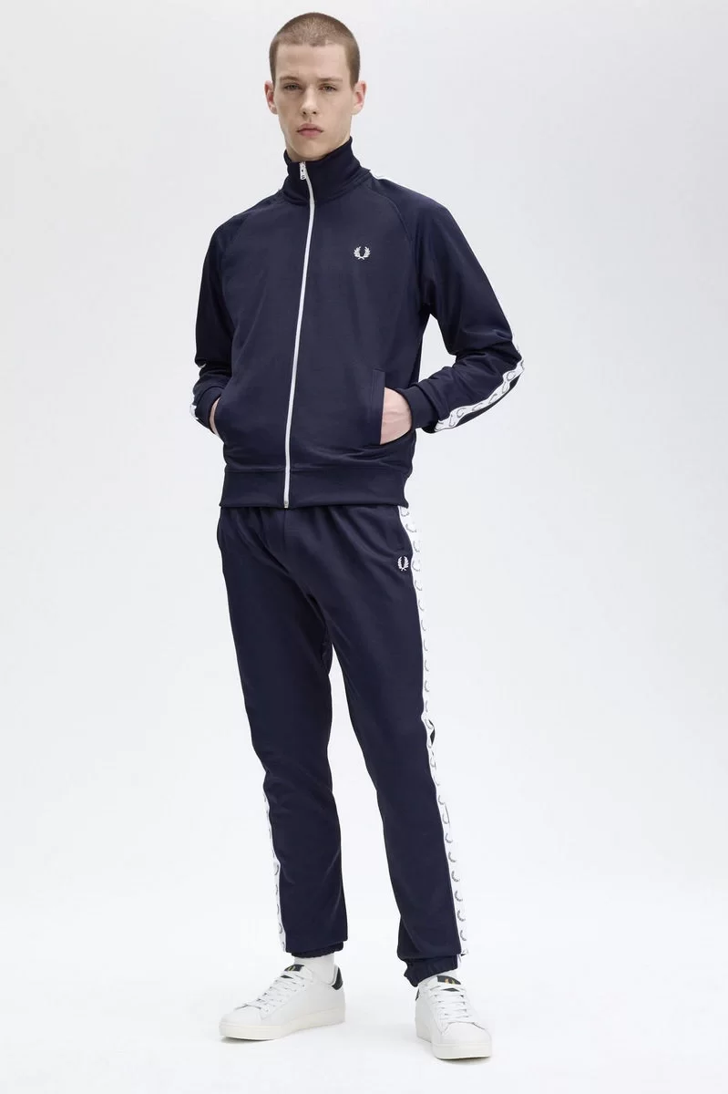 Fred Perry Erkek Lacivert Kontrast Bantlı Eşofman Altı