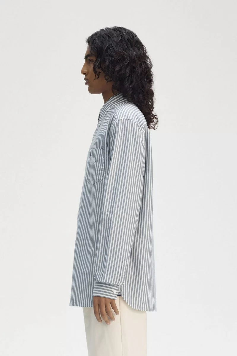 Fred Perry Erkek Mavi Çizgili Oxford Gömlek