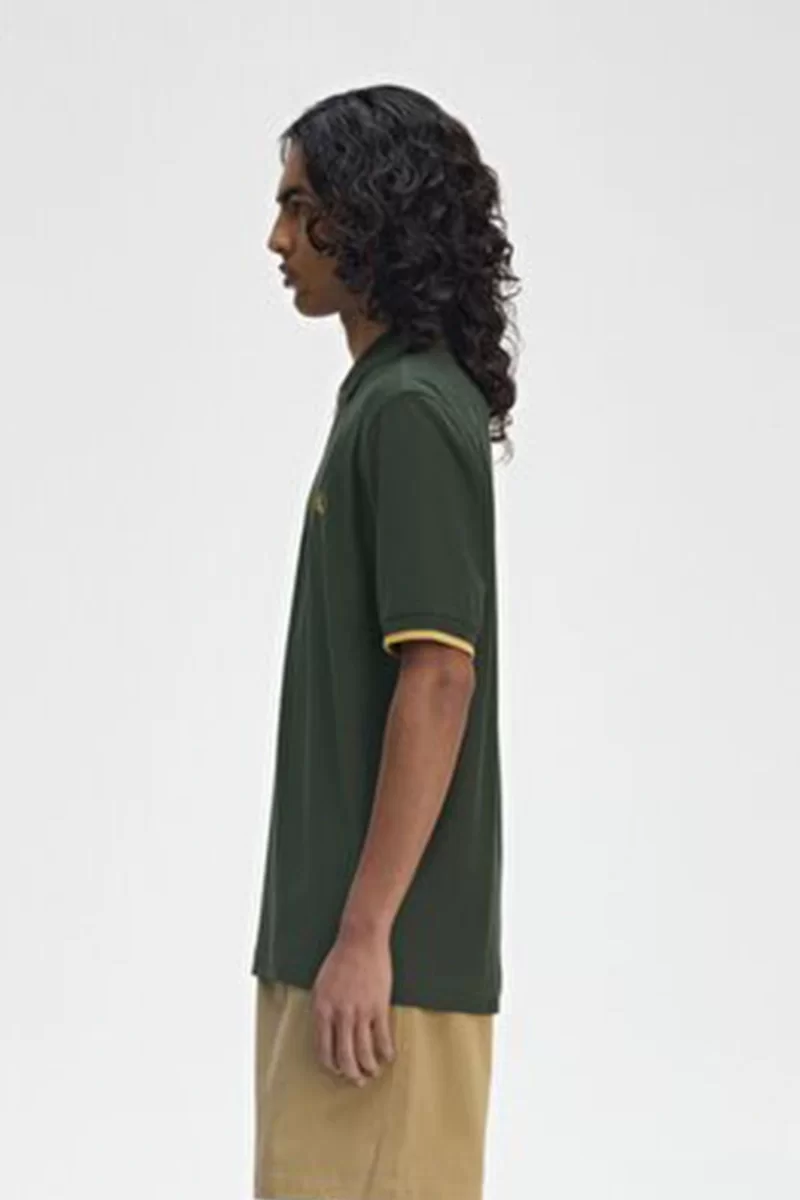 Fred Perry CREPE PIQUE ZIP NECK SHIRT Erkek  T-shirt M9886-X89
