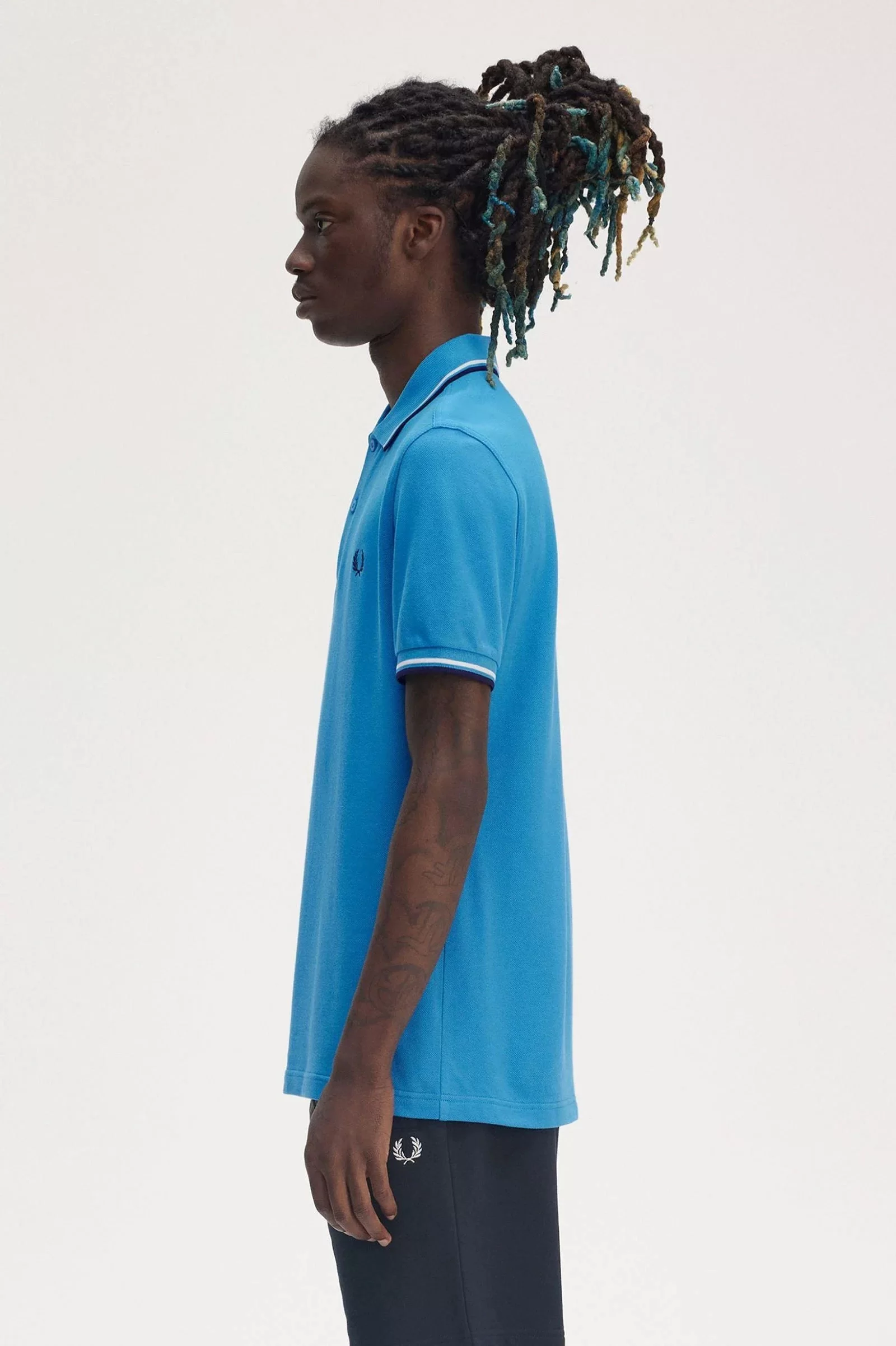 Fred Perry Erkek Mavi  Polo Yaka T-shirt M3600-Y27