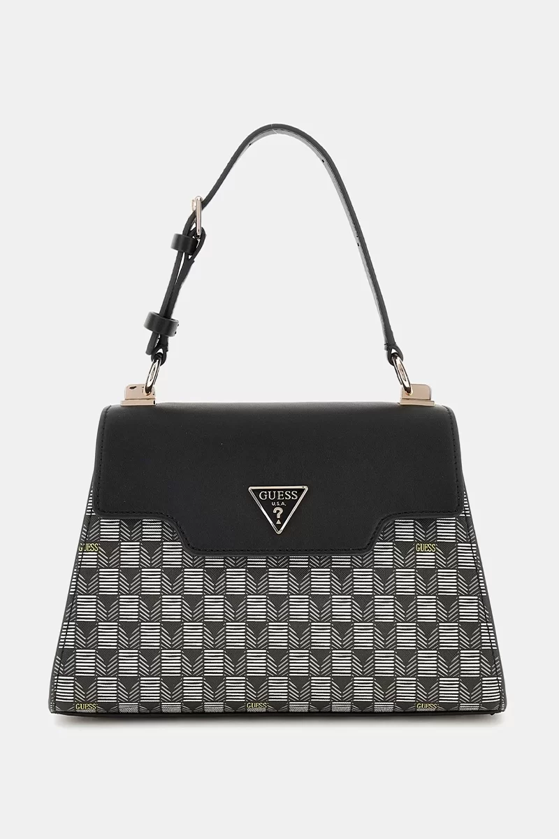 Guess G Wave Top Handle Flap Kadın Siyah El Çantası HWJT9344200-BLO