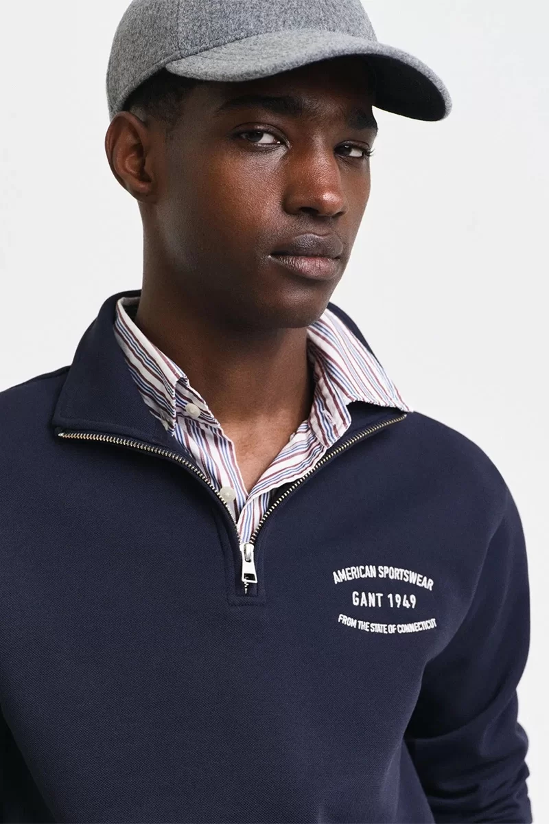 Gant Erkek Lacivert Regular Fit Sweatshirt