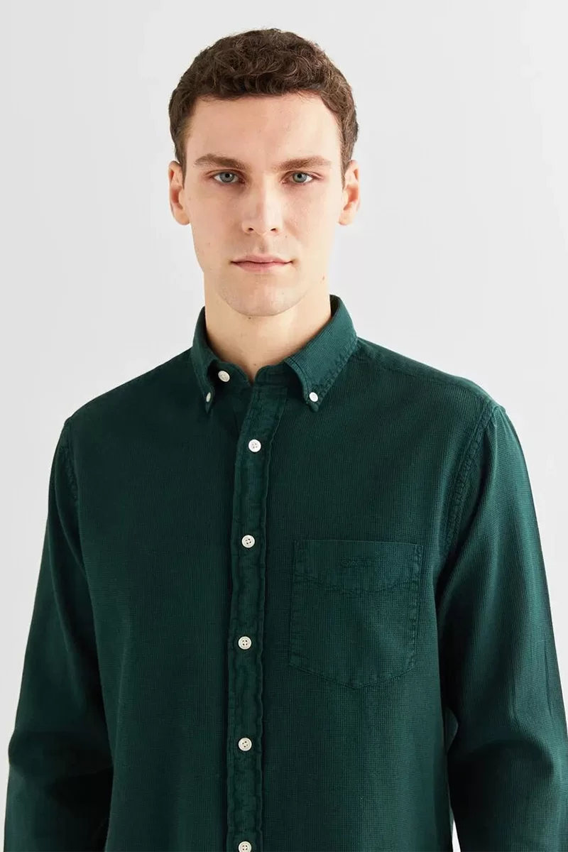 Gant Erkek Yeşil Regular Fit Düğmeli Yaka Gömlek