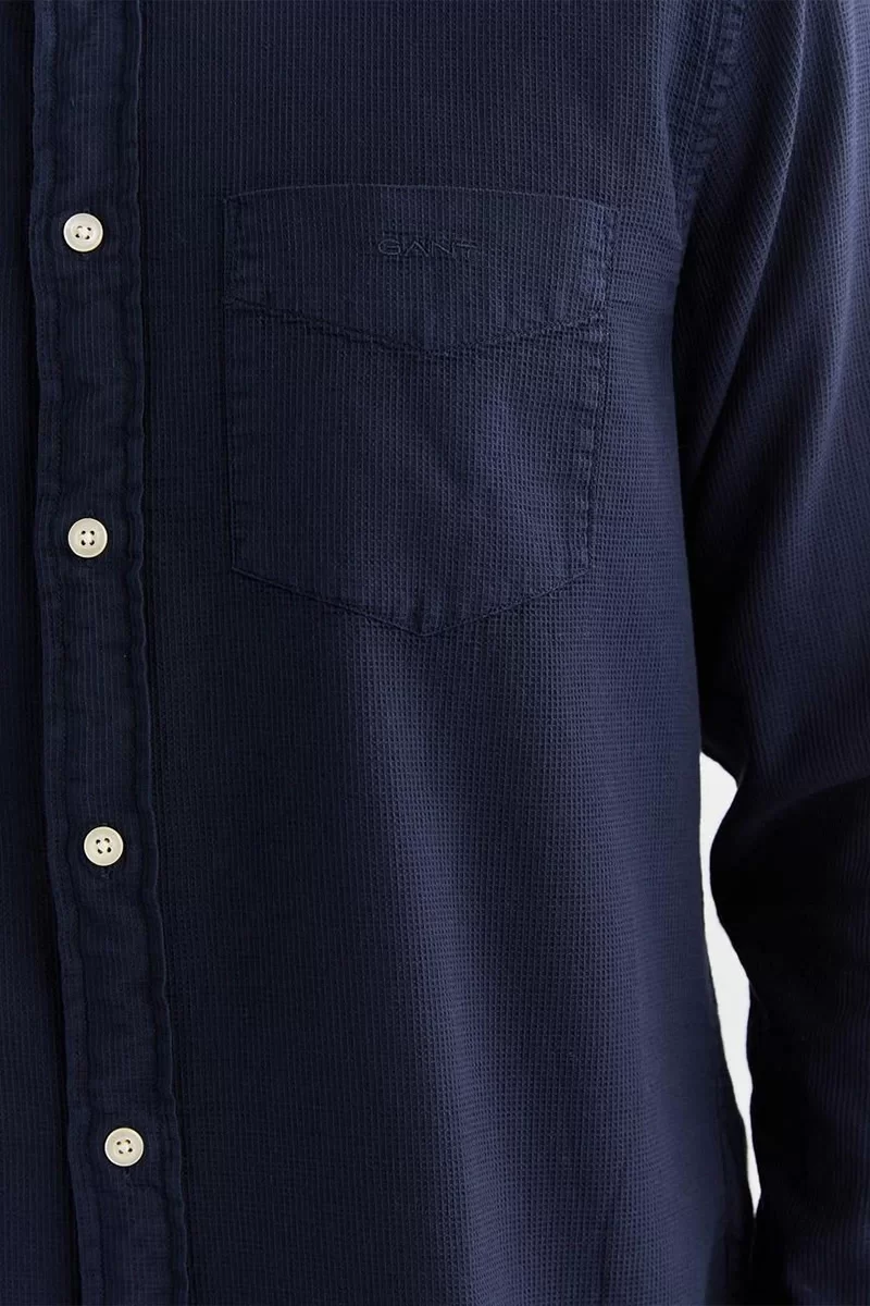 Gant Erkek Lacivert Regular Fit Düğmeli Yaka Gömlek