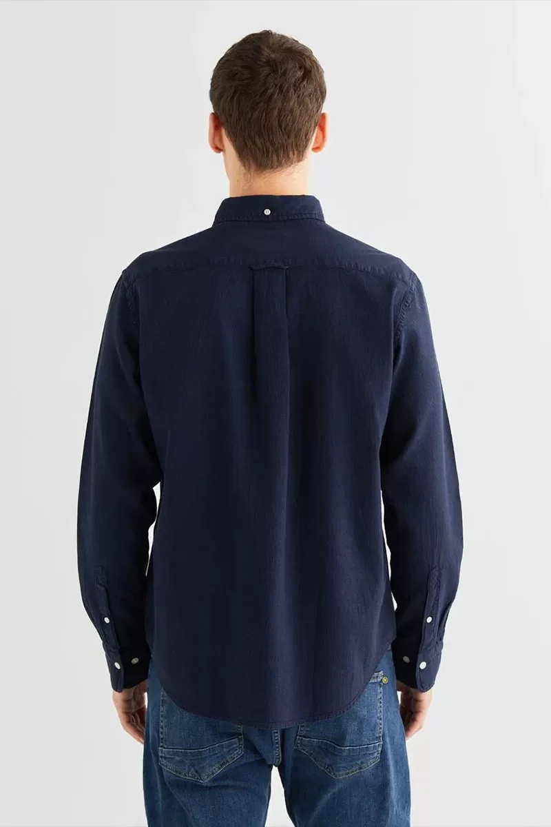 Gant Erkek Lacivert Regular Fit Düğmeli Yaka Gömlek
