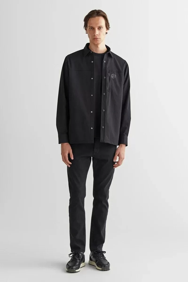 Gant TECNICAL FABRIC POCKET SHIRT Erkek Siyah Gömlek 3824324T.5