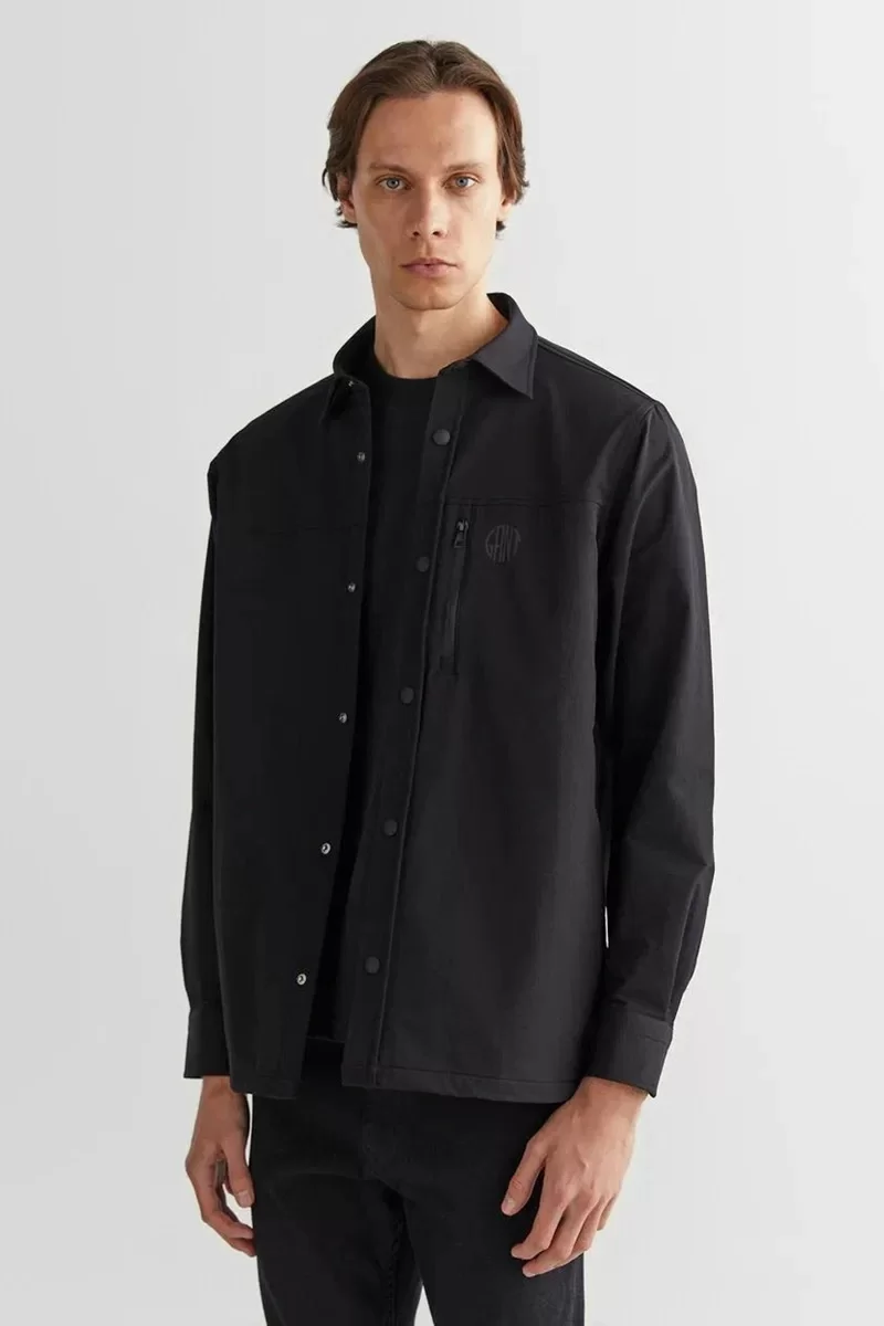 Gant TECNICAL FABRIC POCKET SHIRT Erkek Siyah Gömlek 3824324T.5
