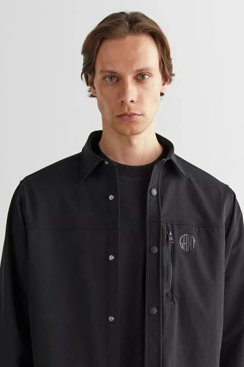 Gant TECNICAL FABRIC POCKET SHIRT Erkek Siyah Gömlek 3824324T.5