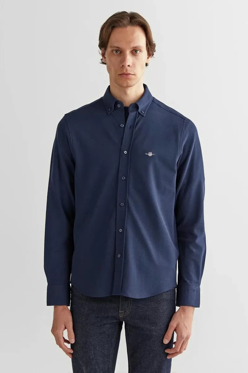 Gant GANT PIQUE SHIRT Erkek Lacivert Gömlek 3824365T.410