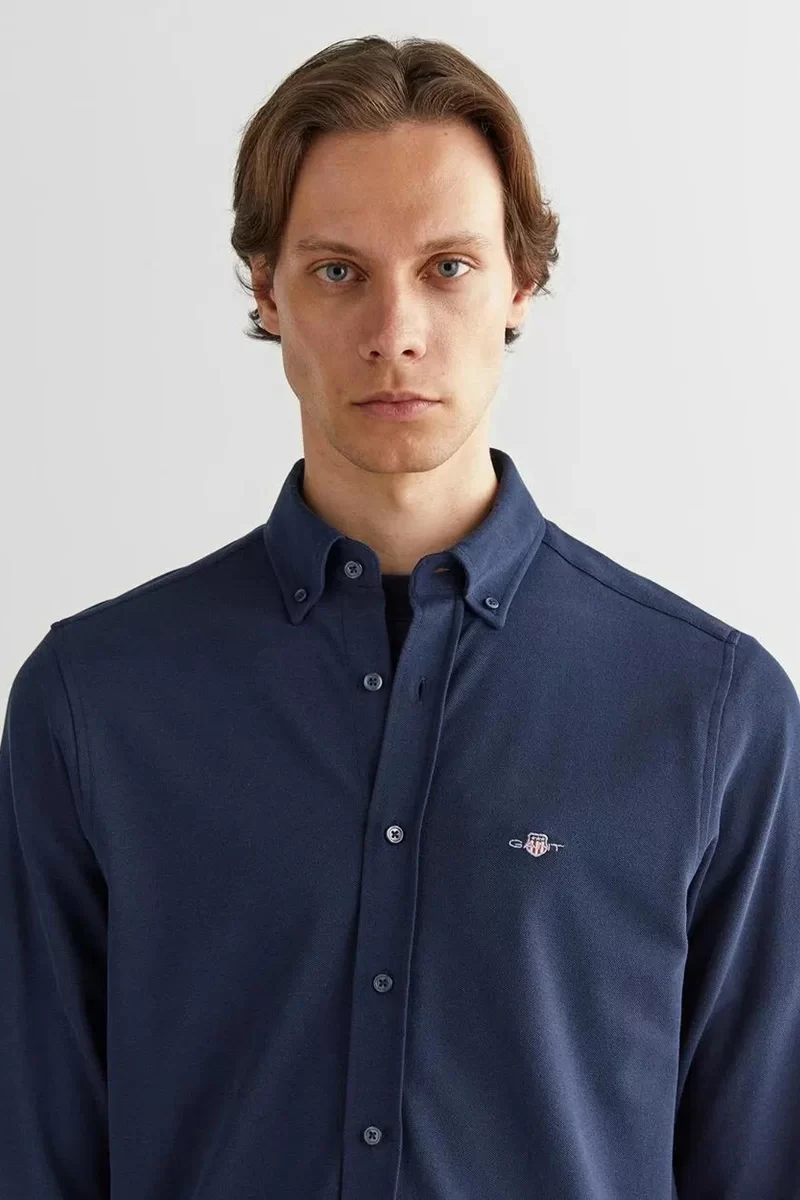 Gant GANT PIQUE SHIRT Erkek Lacivert Gömlek 3824365T.410