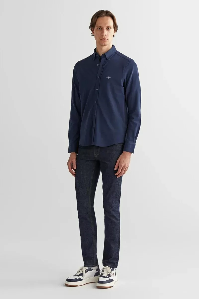 Gant GANT PIQUE SHIRT Erkek Lacivert Gömlek 3824365T.410