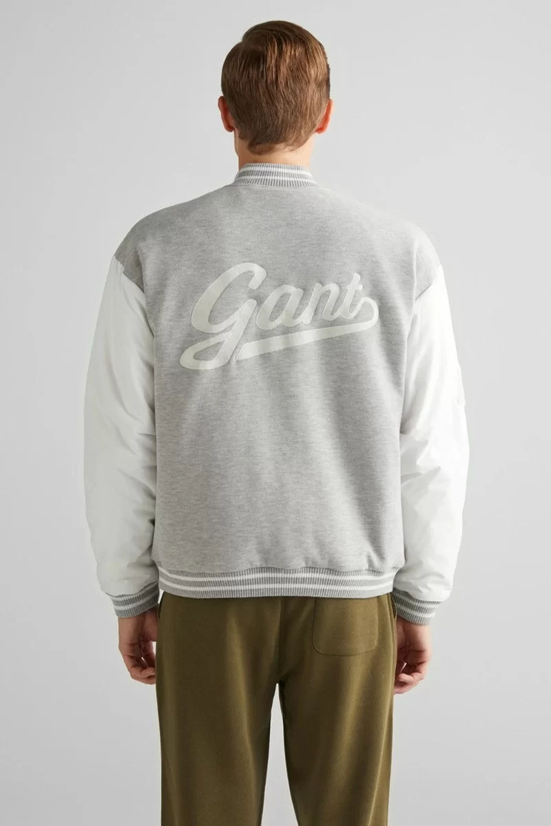 Gant G EMBRODERRYCOLLEGE SWEATSHIRT Erkek Gri Ceket 2524344T.93