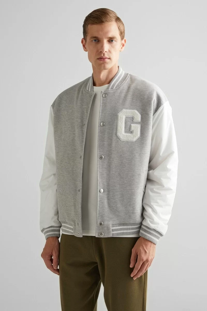 Gant G EMBRODERRYCOLLEGE SWEATSHIRT Erkek Gri Ceket 2524344T.93