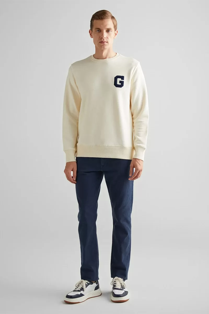 Gant Erkek Krem Regular Fit Sweatshirt