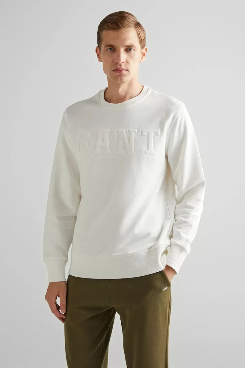 Gant Erkek Krem Regular Fit Sweatshirt