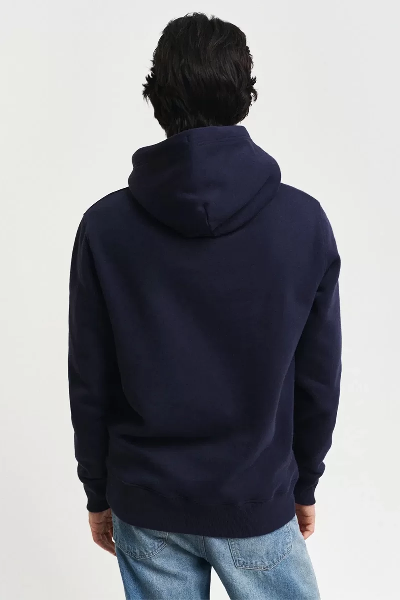 Gant Erkek Lacivert Regular Fit Kapüşonlu Sweatshirt