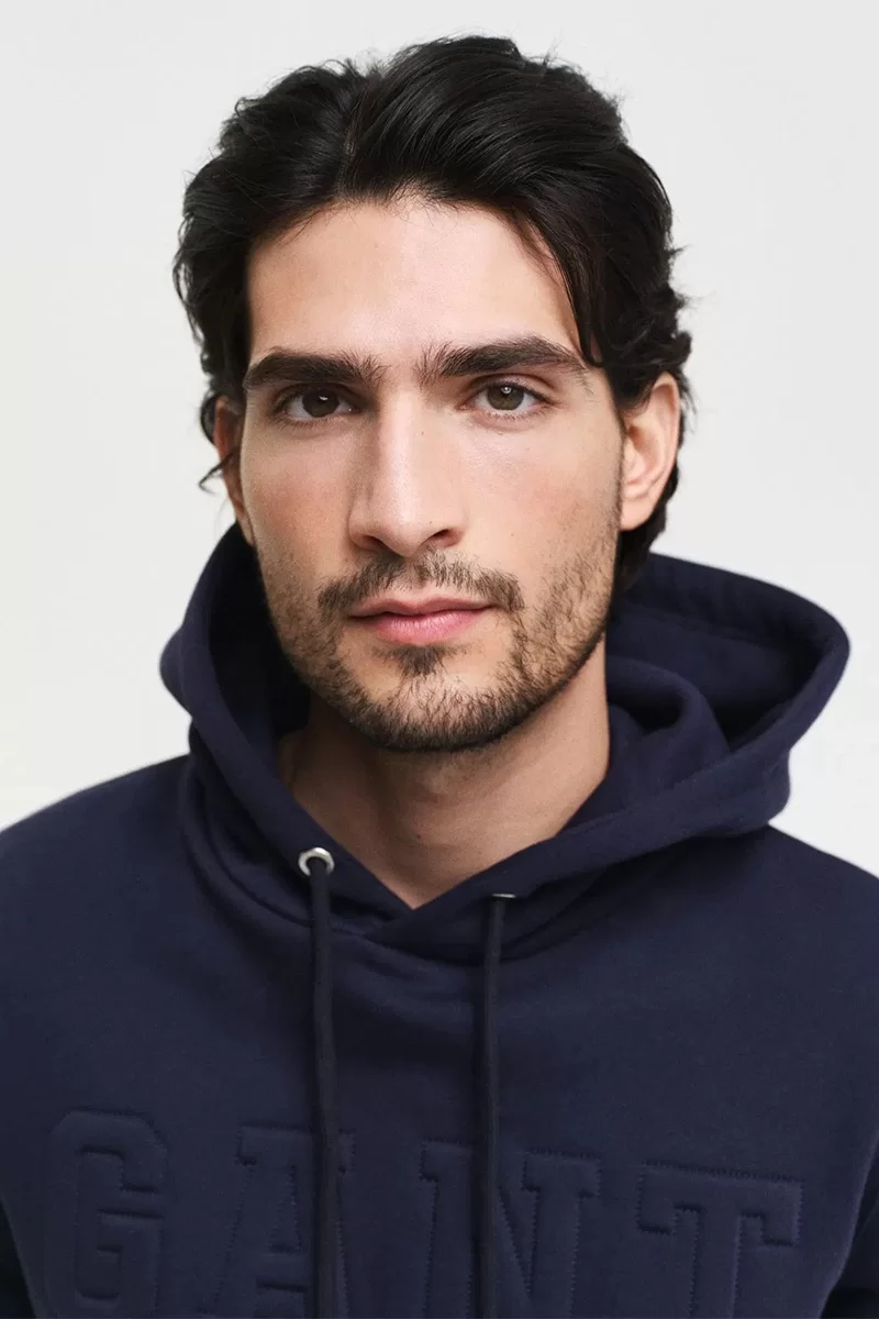 Gant Erkek Lacivert Regular Fit Kapüşonlu Sweatshirt