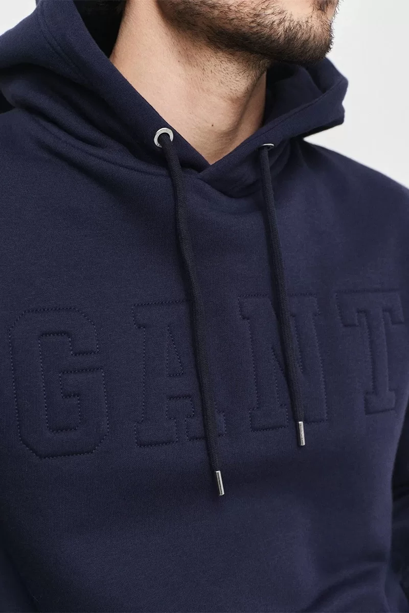 Gant Erkek Lacivert Regular Fit Kapüşonlu Sweatshirt