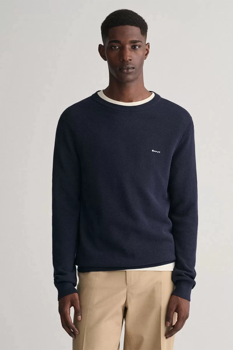 Gant Erkek Lacivert Regular Fit Kazak