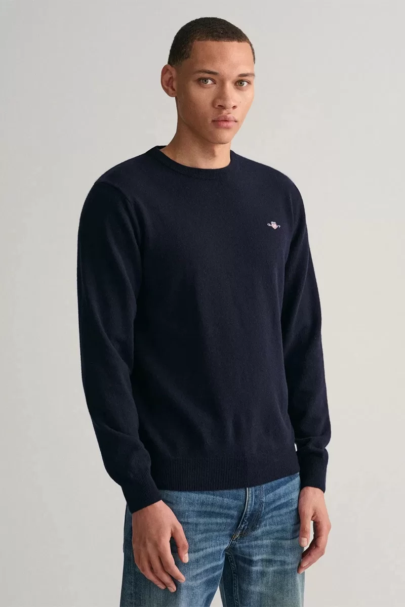 Gant Erkek Lacivert Regular Fit Kazak