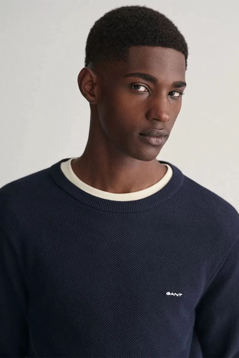Gant Erkek Lacivert Regular Fit Kazak