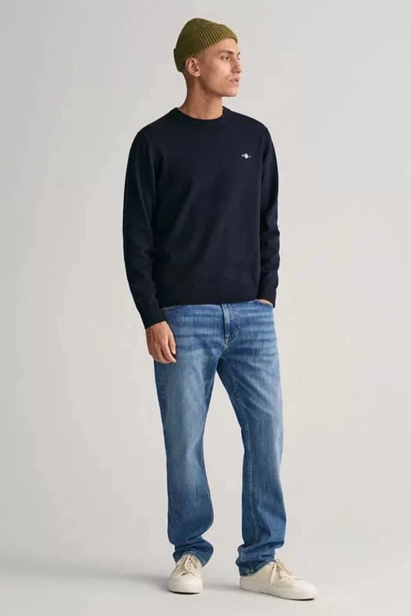 Gant Erkek Lacivert Regular Fit Kazak
