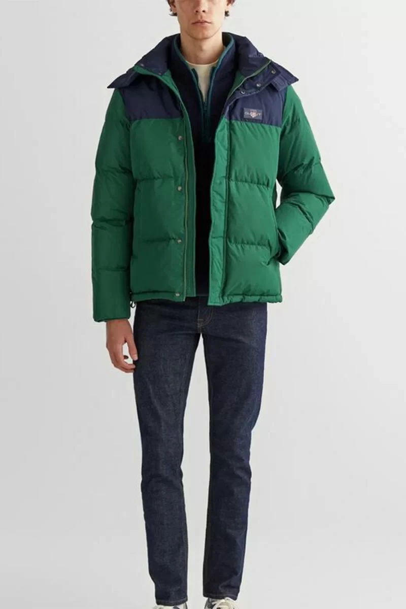 Gant RUBBER-LOGO PADDED DOWN JACKET Erkek Yeşil Mont 7124313T.433