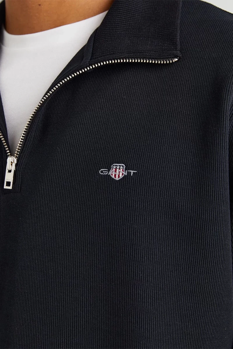 Gant REG SHIELD HALF ZIP SWEAT Erkek Siyah Sweatshirt 2524368T.5