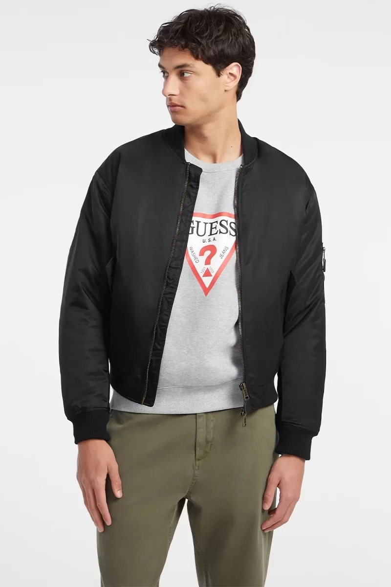 Guess Jeans GJ BOMBER JKT Erkek Siyah Ceket M4YL01WG932-JBLK