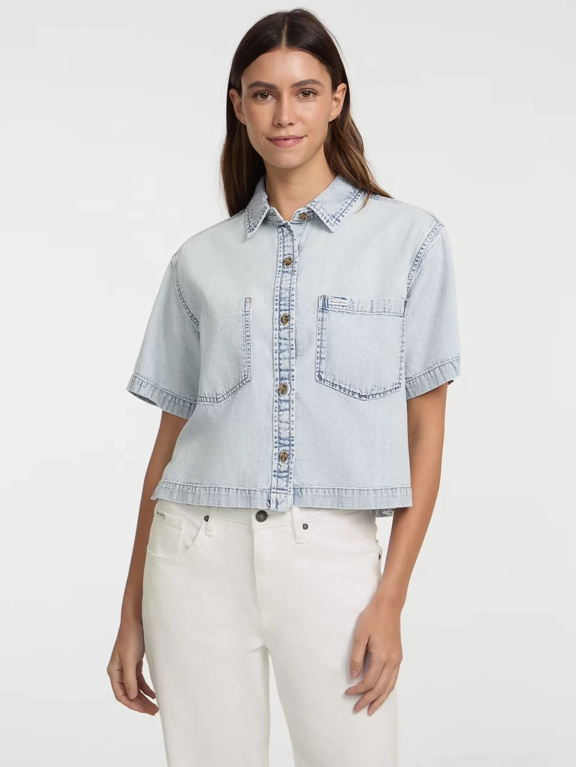 Guess jeans Gj Boxy Ss Shırt Kadın Mavi Gömlek W5GH0FD5M83-GJRV