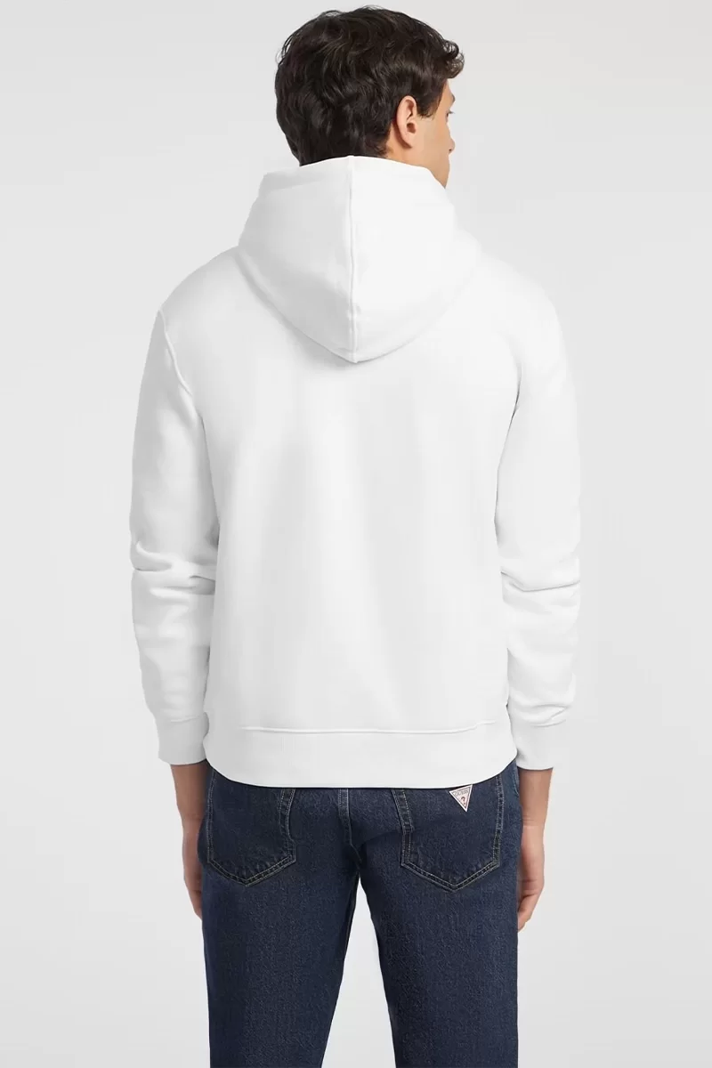 Guess jeans Gj Hood Slım Mını Trıang Sweat Erkek Beyaz Sweatshirt M4YQ22K9V31-G011