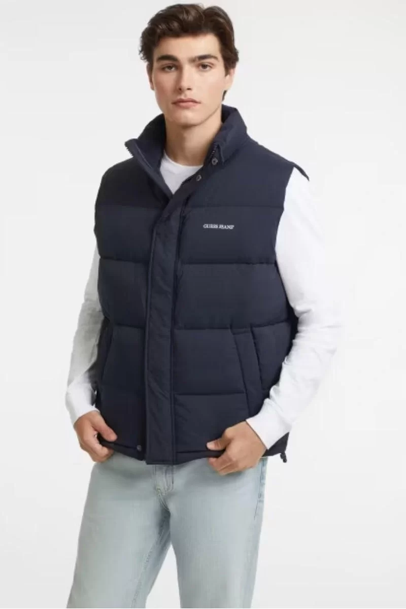 Guess Jeans GJ REG LENGHT VEST Erkek Lacivert Yelek M4BN47WGII2-A71W