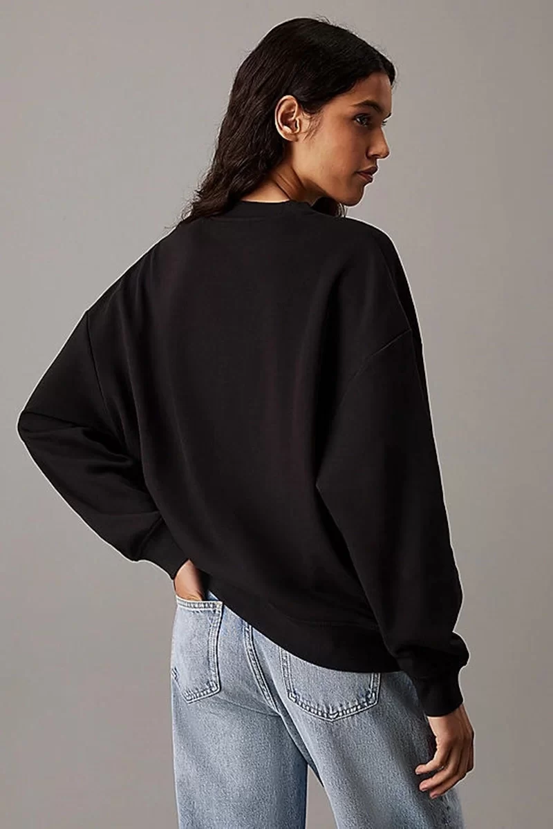 CK Jeans GLOSSY MONOLOGO REGULAR CREWNECK Kadın  Sweatshirt J20J224724-BEH