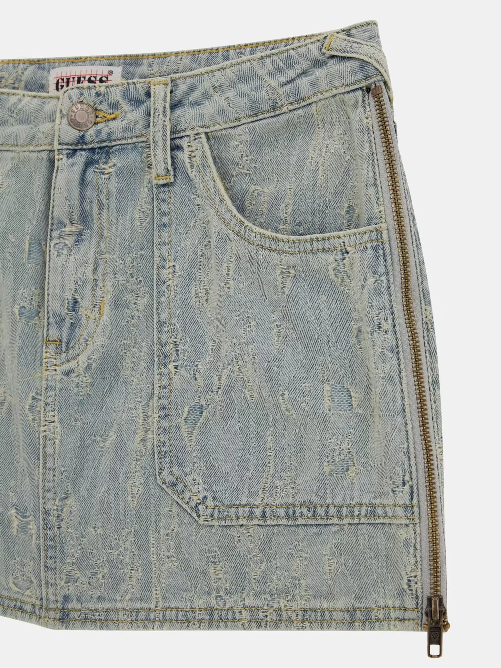 Guess GO SIDE ZIP SKIRT Kadın Mavi Etek W5GD1LD5OTA-GDSR