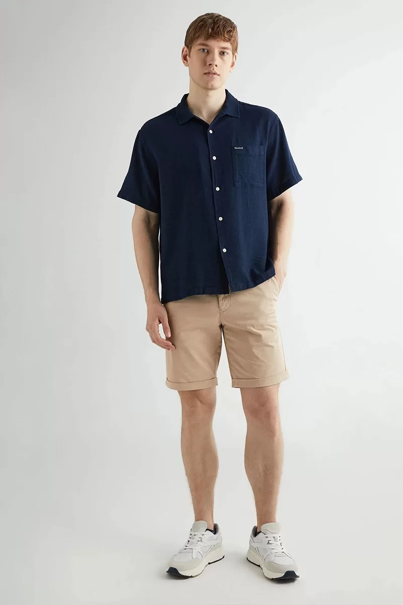 Gant Erkek Lacivert Regular Fit Klasik Yaka Gömlek