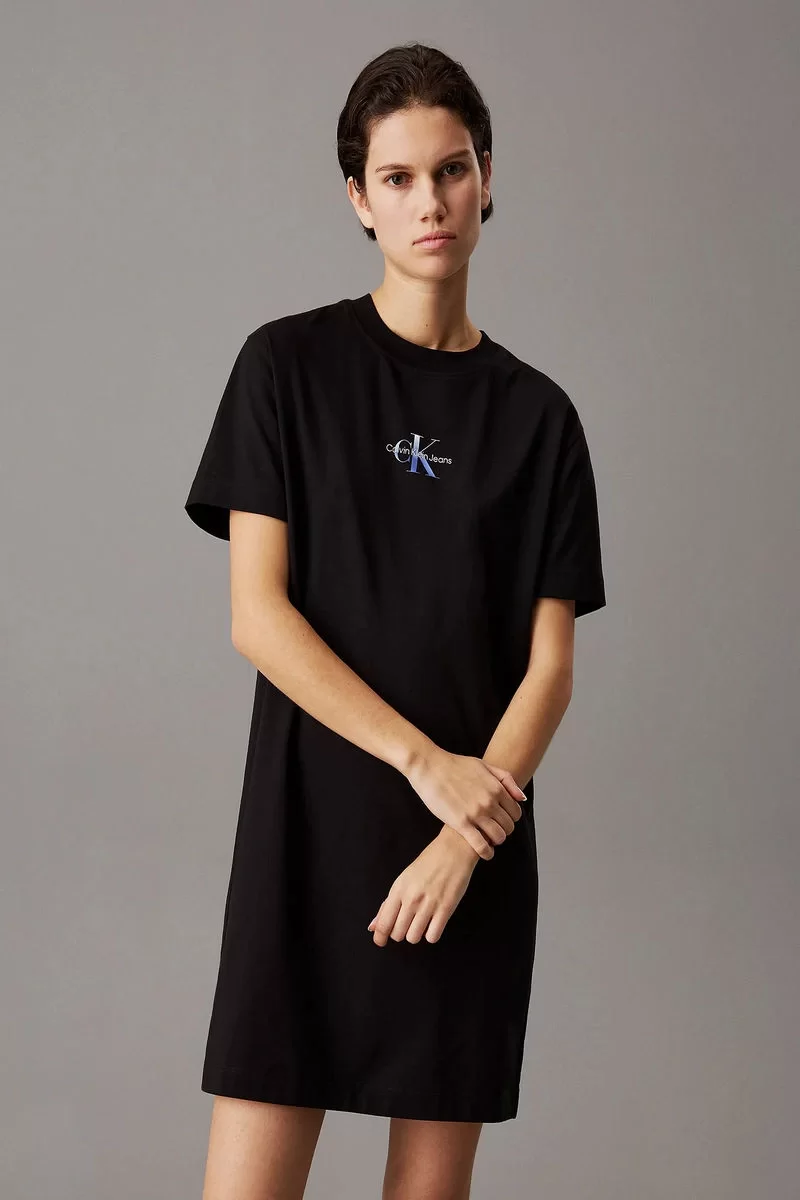 CK Jeans GRADIENT MONOLOGO TEE DRESS Kadın  Elbise J20J225273-BEH