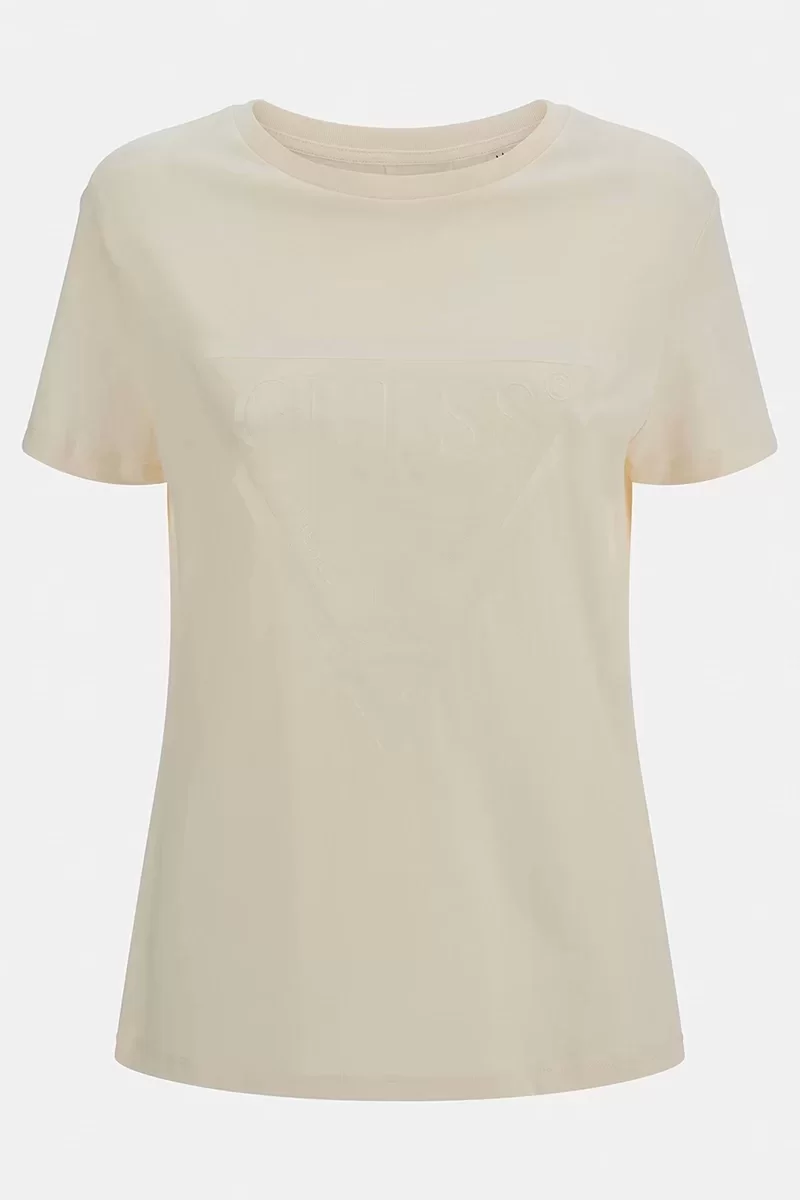 Guess ADELE SS CN TEE Kadın Krem T-shirt V2YI07K8HM0-G6K5