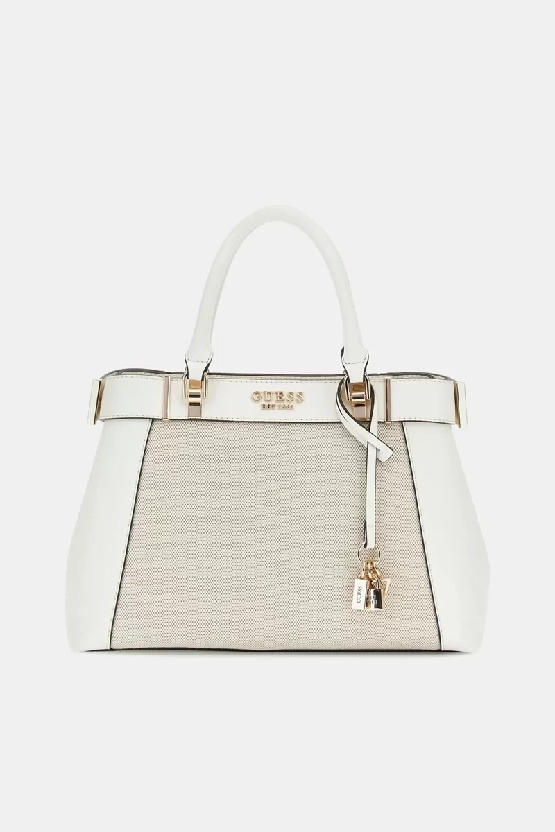 Guess Anadela 3 Comp Satchel Kadın Beyaz El Çantası HWAG9633060-NRI