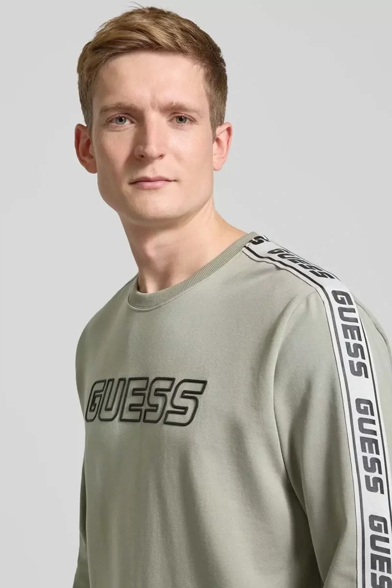Guess ARLO CN SWEATSHIRT Erkek Yeşil Sweatshirt Z4GQ24K6ZS1-G855