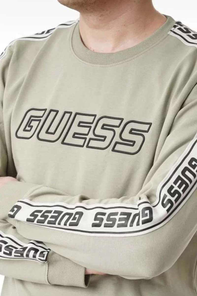 Guess ARLO CN SWEATSHIRT Erkek Yeşil Sweatshirt Z4GQ24K6ZS1-G855