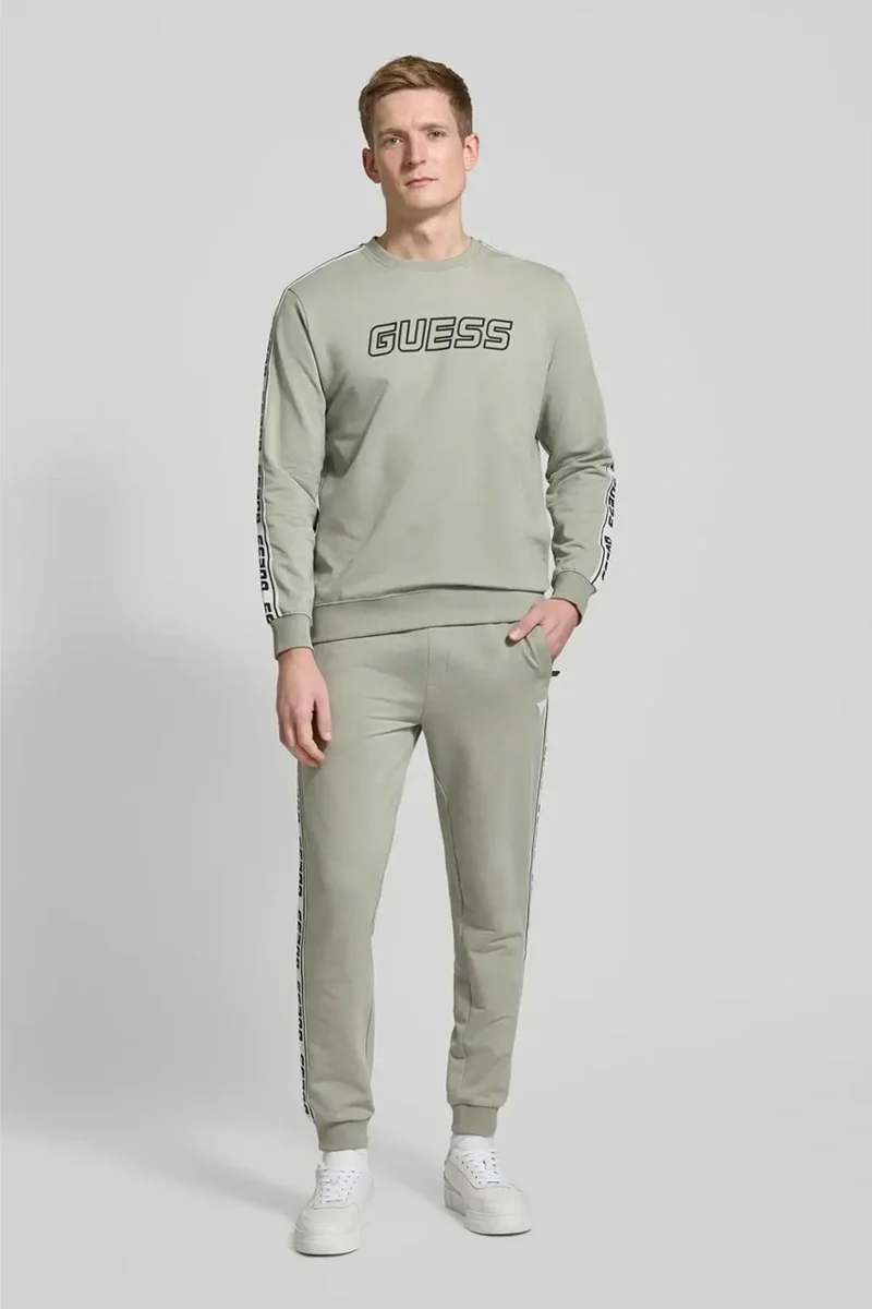 Guess ARLO CN SWEATSHIRT Erkek Yeşil Sweatshirt Z4GQ24K6ZS1-G855
