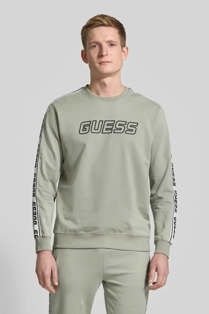 Guess ARLO CN SWEATSHIRT Erkek Yeşil Sweatshirt Z4GQ24K6ZS1-G855