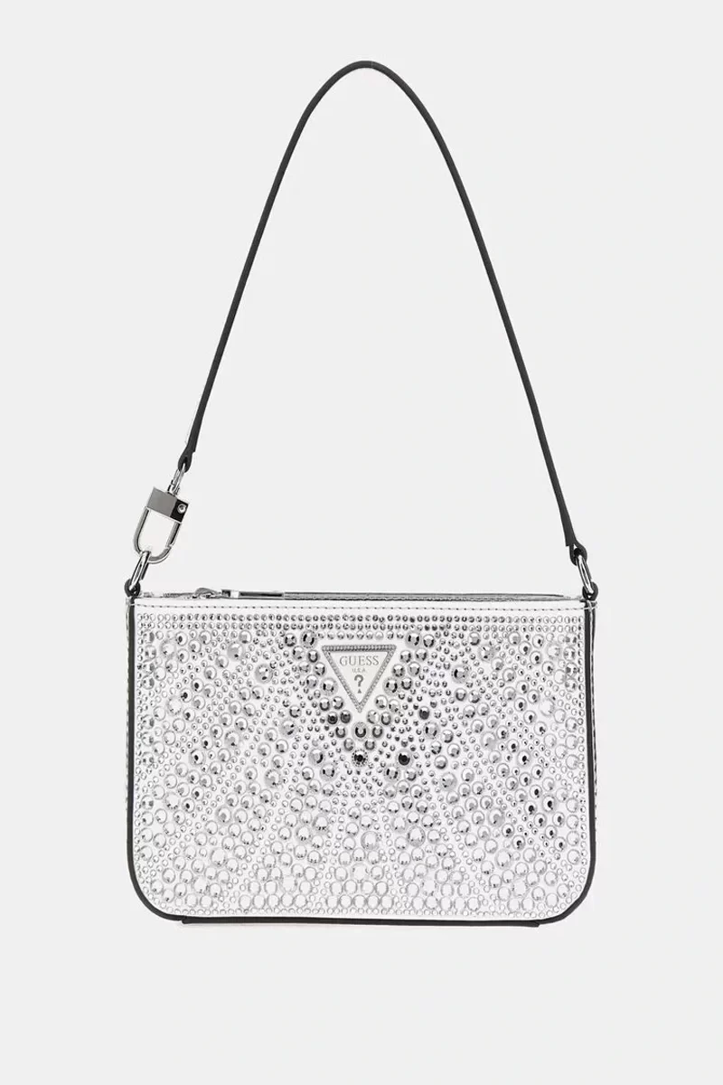 Guess Beauvoır Mını Top Zıp Shdr Bag Kadın Gümüş El Çantası HWXY9528720-SIL