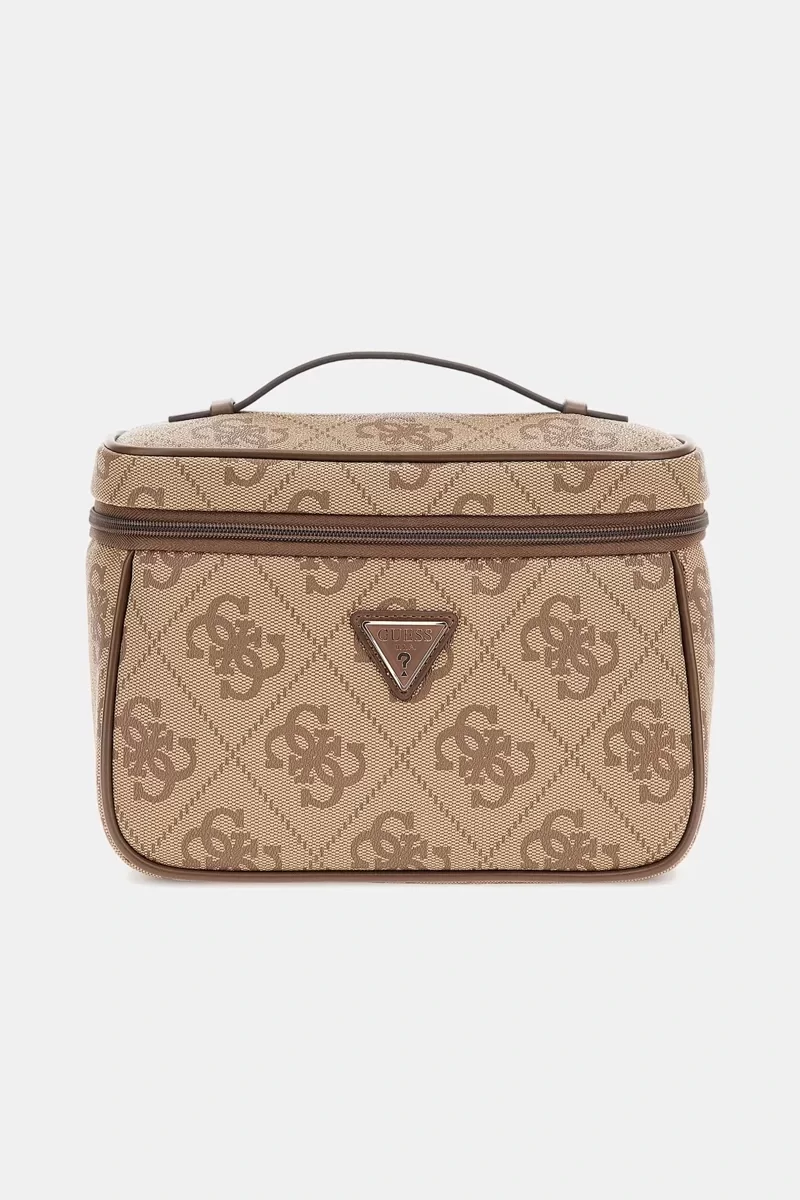 Guess BERTA TOILETRY TRAIN CASE Kadın Kahverengi Makyaj Çantası TWOB8688039-LGW