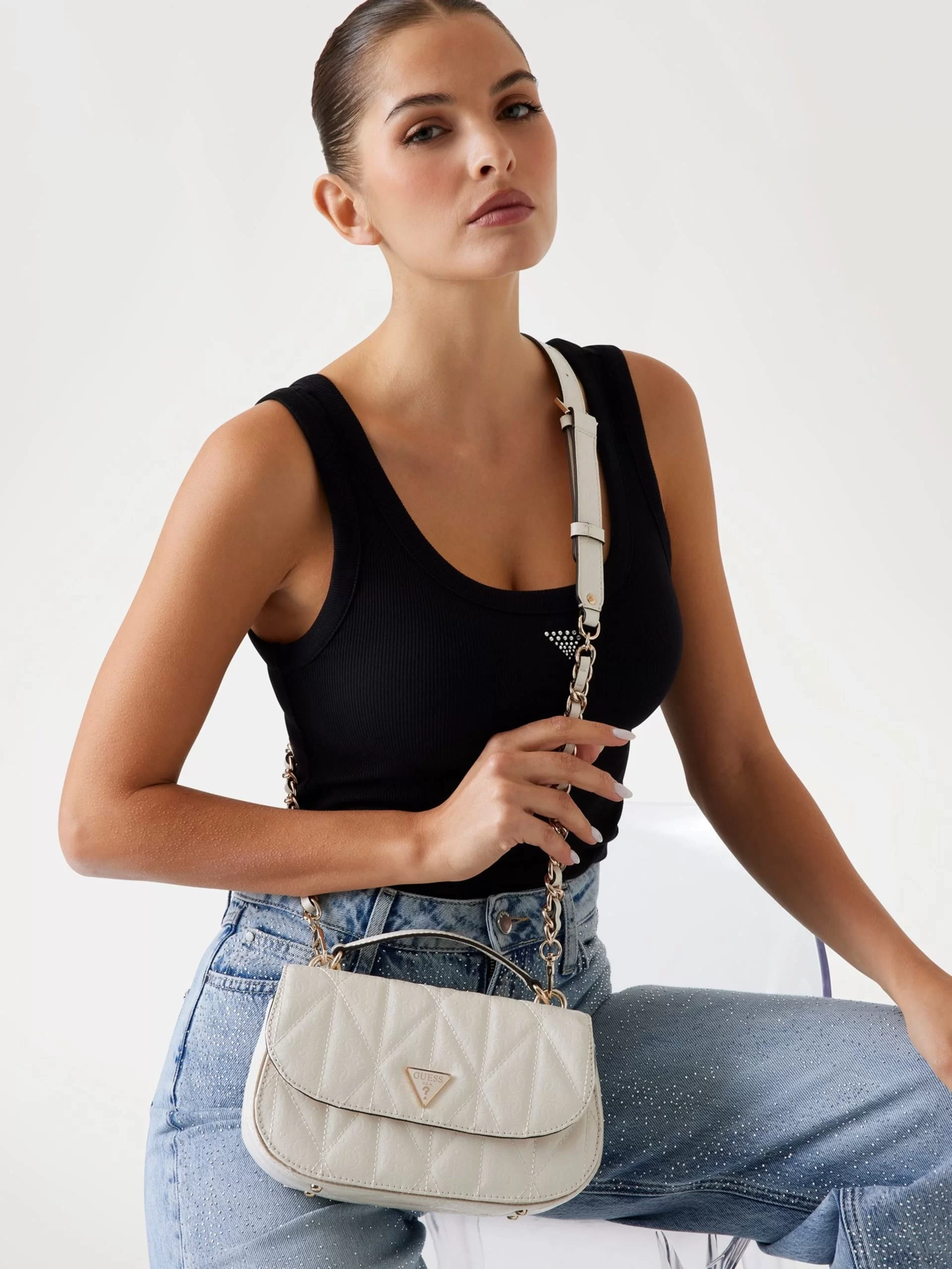 Guess Betula Kadın Beyaz Omuz Çantası HWGG9663200-OFF