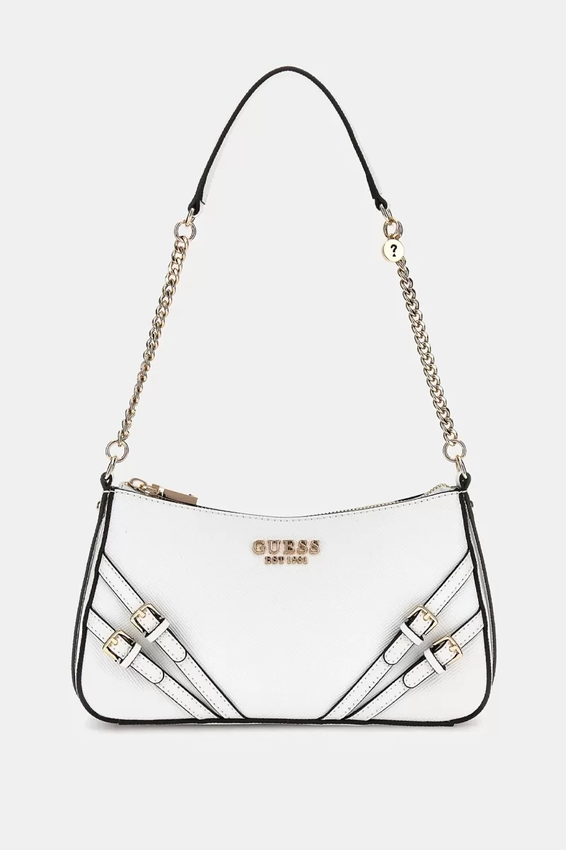 Guess BRAMINA TOP ZIP SHOULDER Kadın Beyaz Omuz Çantası HWZG9636180-WHI
