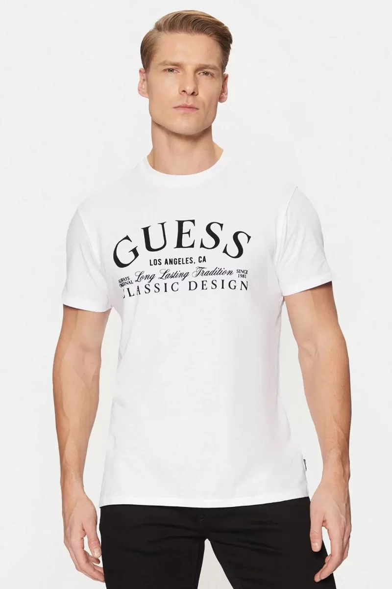 Guess BSC INTL CLASSIC DESIGN TEE Erkek Beyaz T-shirt M5RI43K9RM1-G011